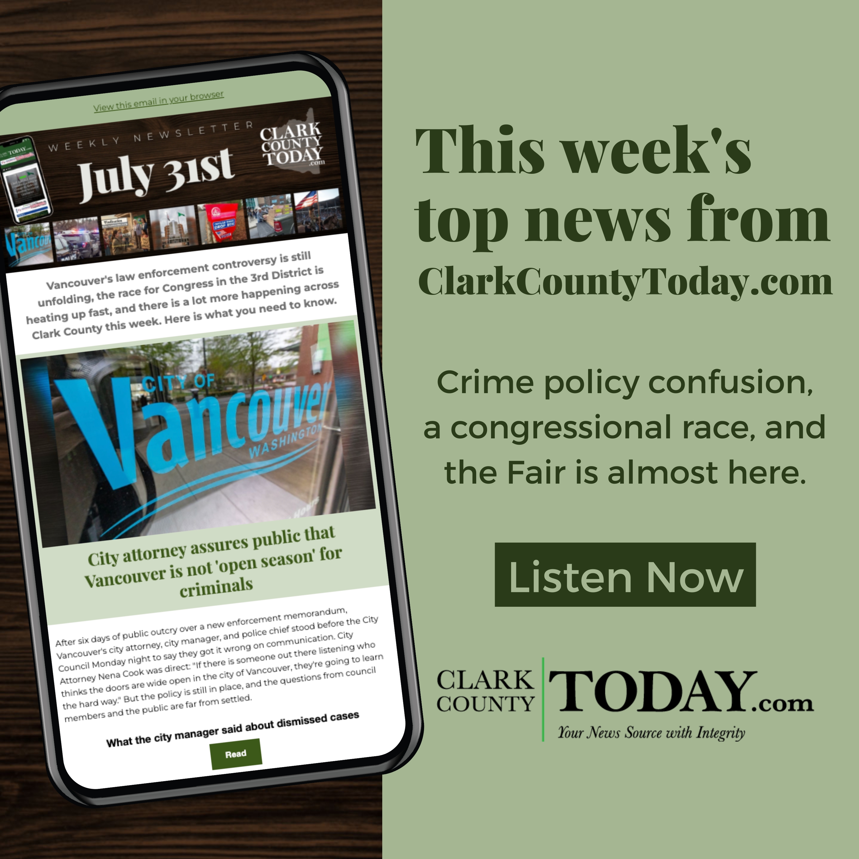Clark County Today Newsletter Audio: July 30, 2026 episode artwork